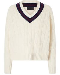 Nili Lotan - Fabiana Striped Cable-Knit Wool Sweater - Lyst