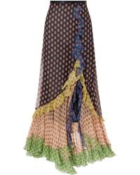 Etro - Ruffled Tiered Floral-Print Silk-Chiffon Maxi Skirt - Lyst