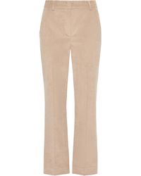 Weekend by Maxmara - Cotton Velvet Cropped Trousers - Lyst