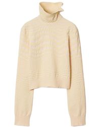 Burberry - Warped Houndstooth Jacquard High-Neck Jumper - Lyst
