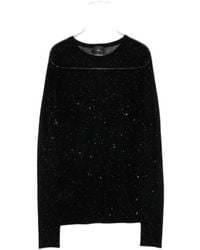 Pinko - Long-Sleeved Knitted Sheer T-Shirt - Lyst