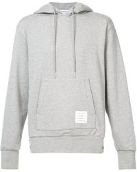 Thom Browne - Rwb Stripe Drawstring Hoodie - Lyst