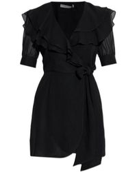Alessandra Rich - V-Neck Wrap Mini Dress - Lyst