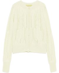 Ermanno Scervino - Cable-Knit Pointelle-Detail Cardigan - Lyst