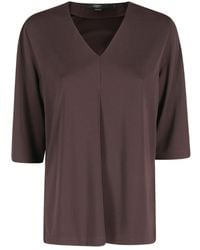 Seventy - V-Neck Half-Sleeve Knitted Top - Lyst