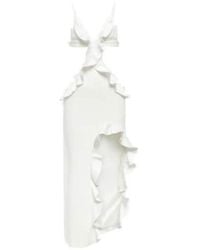 David Koma - Ruffle-Trimmed Asymmetrical Cutout Midi Dress - Lyst