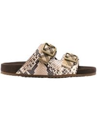 Burberry - Printed Check-Strap Urchin Sandals - Lyst