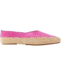 Gabriela Hearst - Suede And Raffia Ballet Flats - Lyst