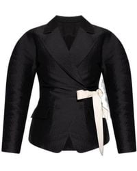 Lanvin - Belted Jacquard Jacket - Lyst