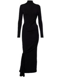 Mugler - Draped Wool-Blend Jersey Midi Dress - Lyst