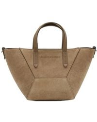 Brunello Cucinelli - Suede Panelled Tote Bag - Lyst