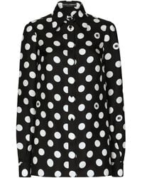 Dolce & Gabbana - Silk Twill Shirt With Polka-Dot - Lyst