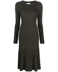 P.A.R.O.S.H. - Crewneck Ribbed-Knit Midi Dress - Lyst