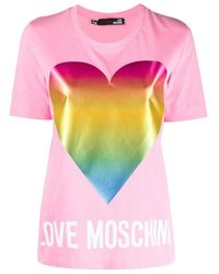 Moschino - T-Shirt With Round Neck And Short Sleeves - Lyst