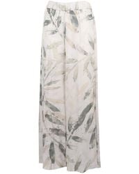 Peserico - Leaf-Print Palazzo Pants - Lyst