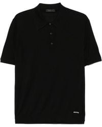 Prada - Logo-Jacquard Short-Sleeved Polo Shirt - Lyst
