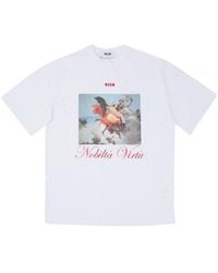 MSGM - Printed Short-Sleeved T-Shirt - Lyst