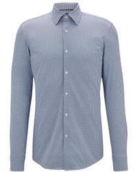 BOSS - Geometric-Print Long-Sleeve Shirt - Lyst