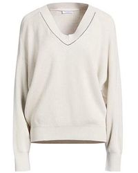 Brunello Cucinelli - Solidcolor Vneck Knit Sweater - Lyst