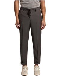 Peserico - Pleated Drawstring Turn-Up Trousers - Lyst