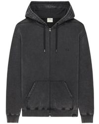 Courreges - Logo Print Stonewashed Zipped Hoodie - Lyst