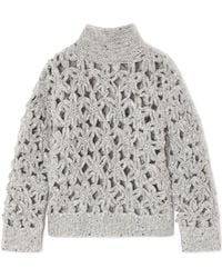 Ganni - Flower Crochet Alpaca Sweater - Lyst