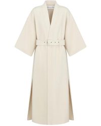 Dior - Christian Belted V-Neck Coat - Lyst