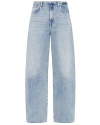 7 For All Mankind - Wide-Leg Raw-Hem Jeans - Lyst