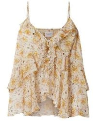 Isabel Marant - Isabel Marant Étoile Briara Ruffled V-Neck Top - Lyst