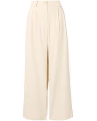 A.L.C. - Pleated Linen-Blend Twill Wide-Leg Trousers - Lyst
