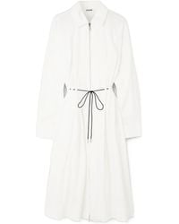 STAUD - Chi Tie-Waist Pleated Dress - Lyst