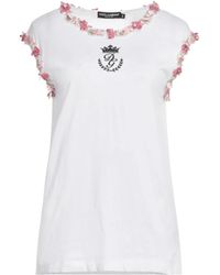 Dolce & Gabbana - Sleeveless Solid-Color T-Shirt - Lyst