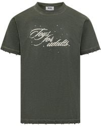 Gcds - Text-Print Raw-Cut Detail T-Shirt - Lyst