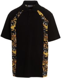 Versace Jeans Couture - Barocco-Print Short-Sleeve Polo Shirt - Lyst