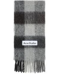 Acne Studios - Logo Patch Checked Scarf - Lyst