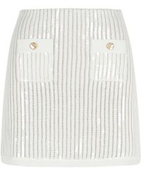 Self-Portrait - Sequin Crochet Mini Skirt - Lyst