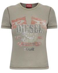 DIESEL - T Marsy Graphic Ribbed T-Shirt - Lyst