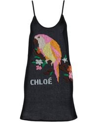 Chloé - Chloé Parrot Intarsia Knit Dress - Lyst