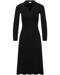 Moncler - Ribbed Collar Knitted Dress - Lyst