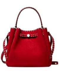 Tory Burch - Romy Suede Pick Stitch Bucket Bag - Lyst
