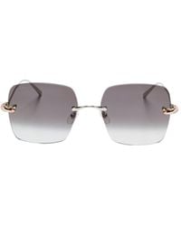 Cartier - Square Frame Sunglasses - Lyst
