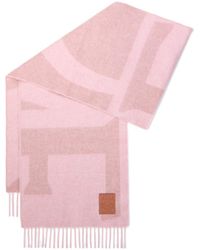Loewe - Logo Patch Fringed Scarf - Lyst