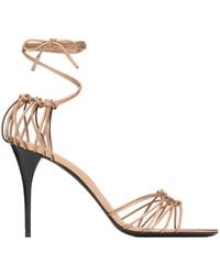Saint Laurent - Metallic Leather Babylone Sandals 90 - Lyst