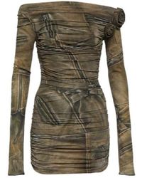 Blumarine - Printed Off-Shoulder Minidress - Lyst