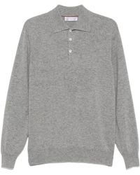 Brunello Cucinelli - Long-Sleeve Polo Shirt - Lyst