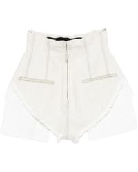 Rick Owens - Frayed Hem Zipped Shorts - Lyst