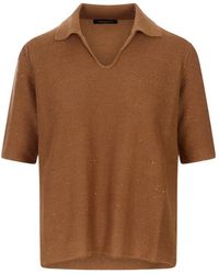 Fabiana Filippi - Short-Sleeved Knitted Polo Shirt - Lyst