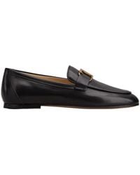 Tod's - T-Logo Almond-Toe Loafers - Lyst