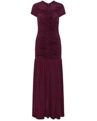 ROTATE BIRGER CHRISTENSEN - Ruched Short-Sleeve Maxi Dress - Lyst