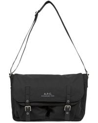 A.P.C. - Buckle-Fastening Logo-Print Messenger Bag - Lyst